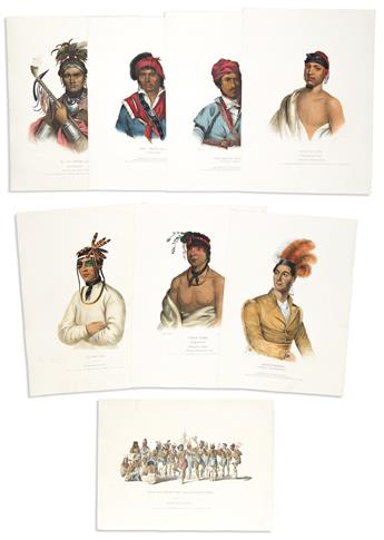 (NATIVE AMERICANS.) Thomas McKenney; and James Hall. Group of 22 hand-colored lithographed plates from the folio edition of